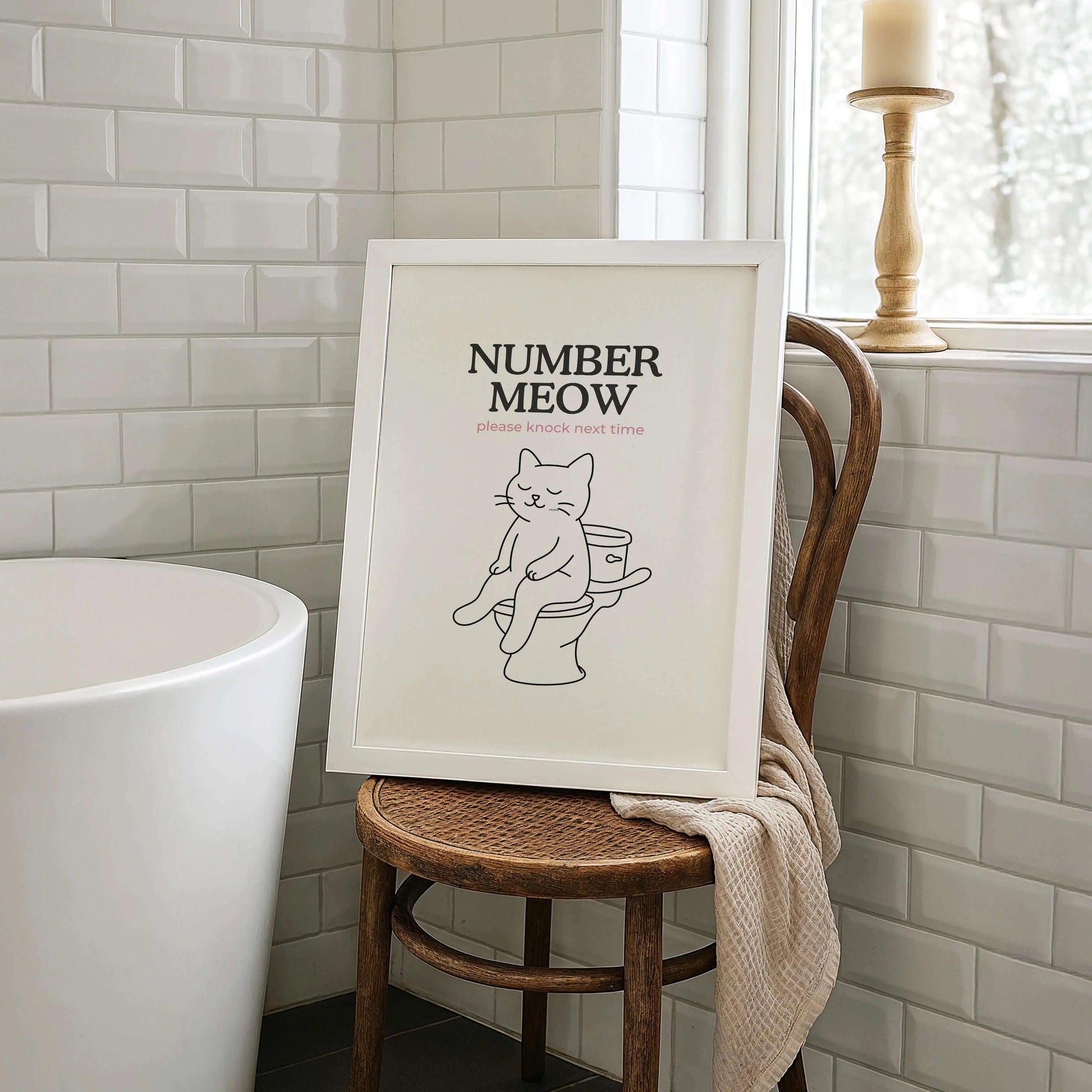 'Number Meow' Bathroom Print - Nine Lives Tribe