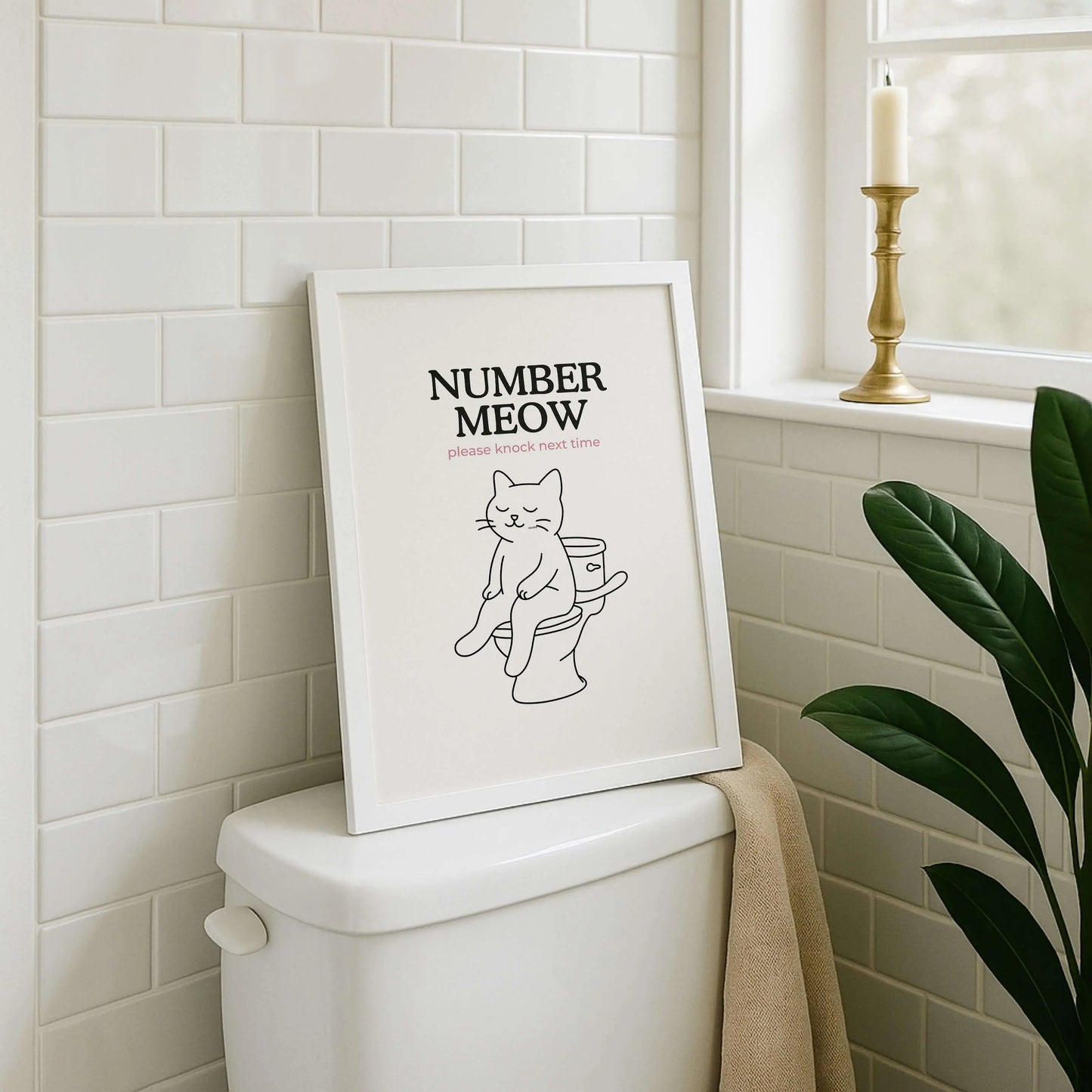 'Number Meow' Bathroom Print - Nine Lives Tribe