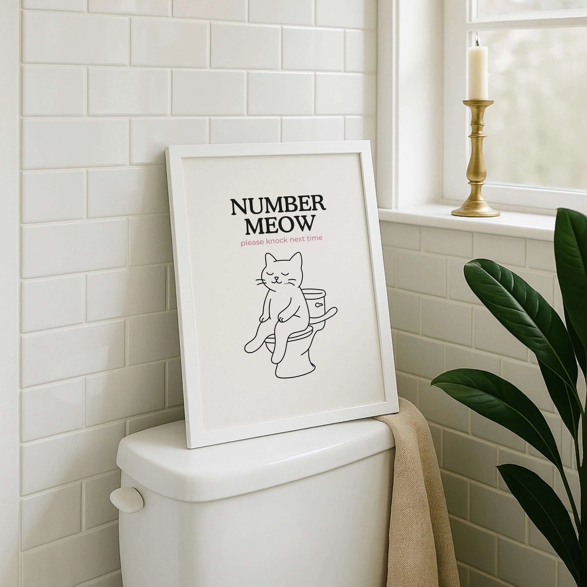 'Number Meow' Bathroom Print - Nine Lives Tribe