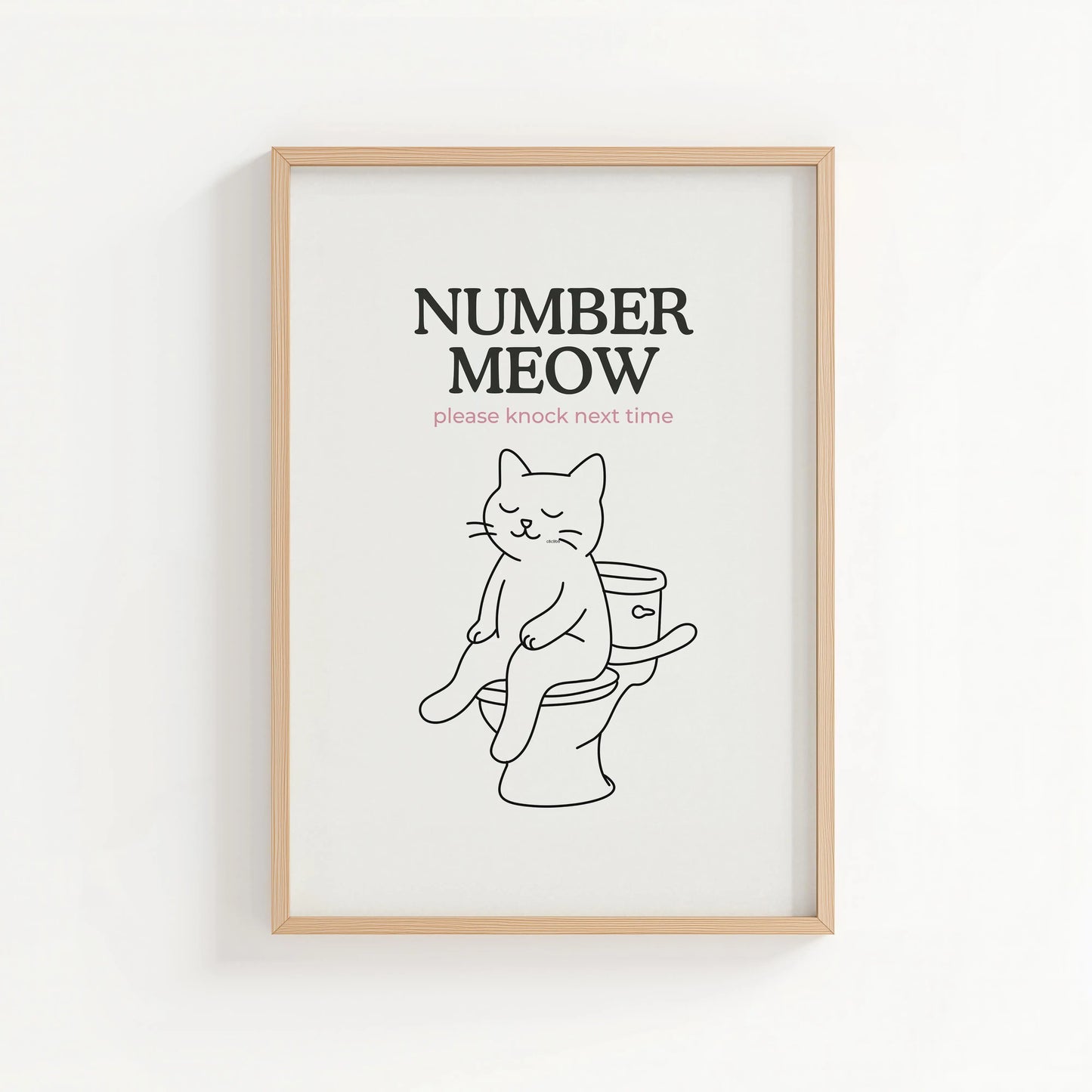 'Number Meow' Bathroom Print | Cat wall art by Nine Lives Tribe