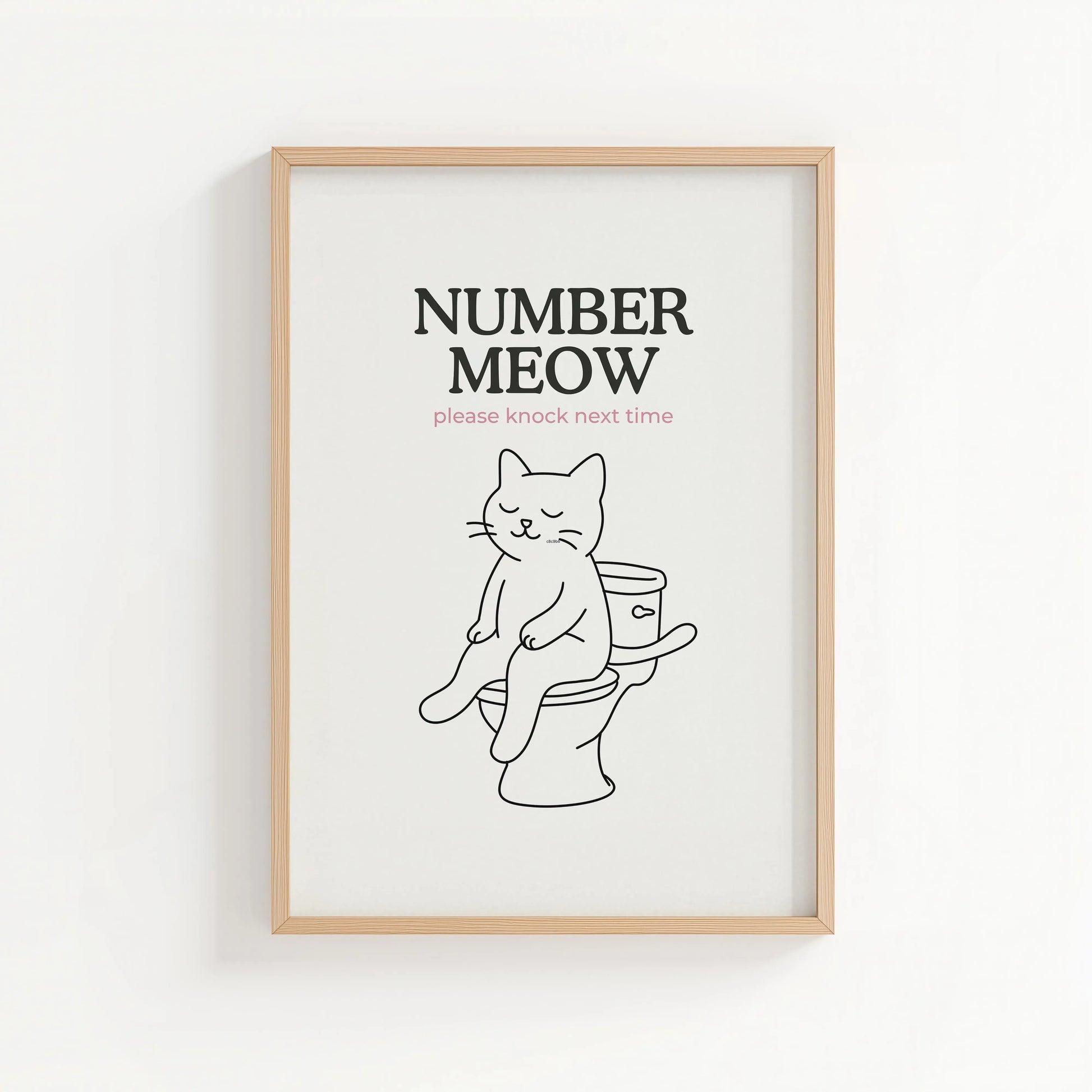 'Number Meow' Bathroom Print | Cat wall art by Nine Lives Tribe