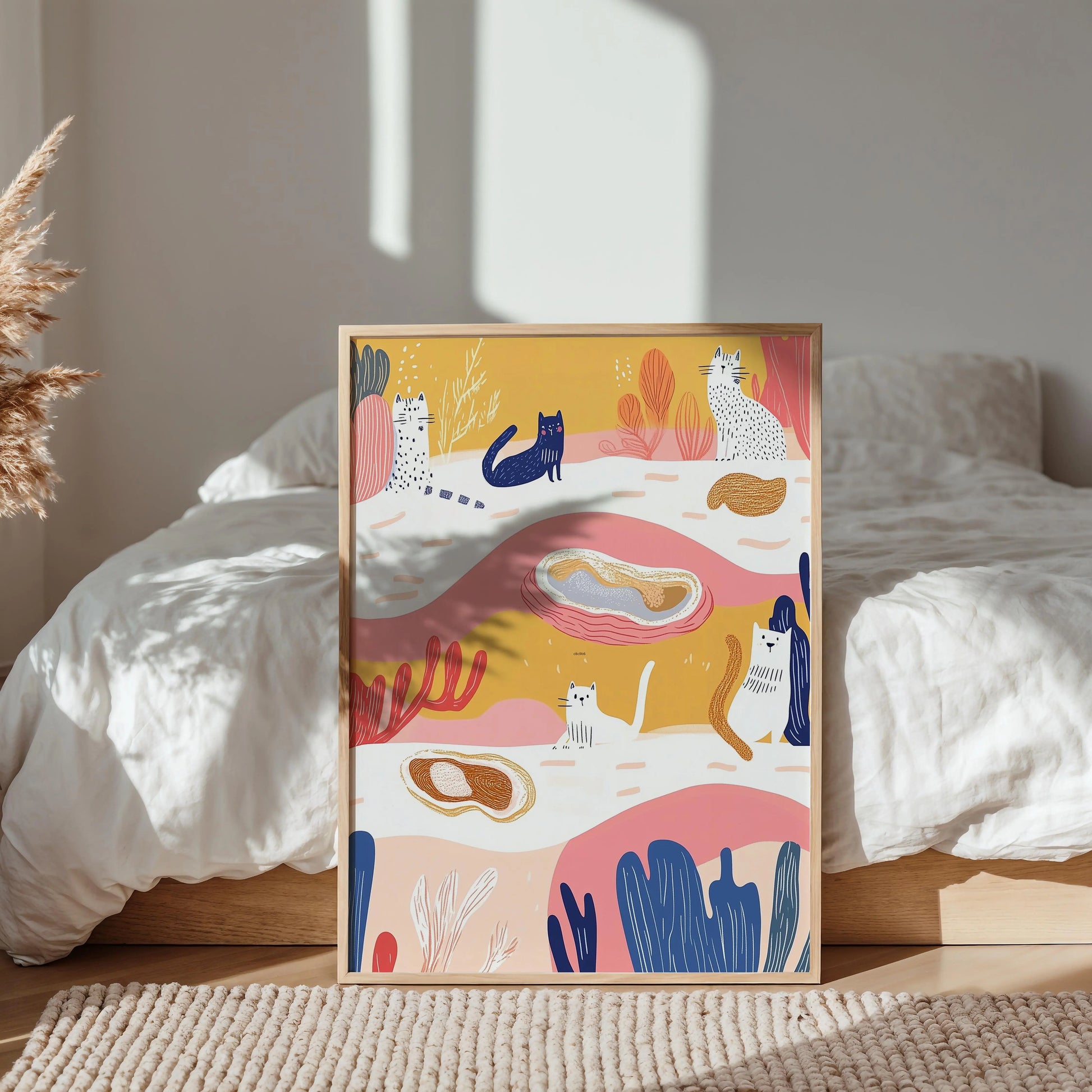 Cats & Oysters Print - Nine Lives Tribe