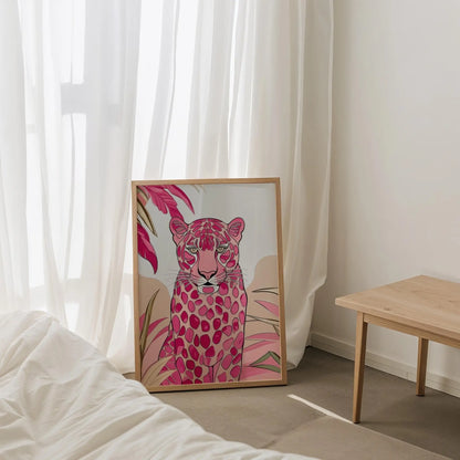 Pink Leopard Print | Cat wall art by Nine Lives Tribe