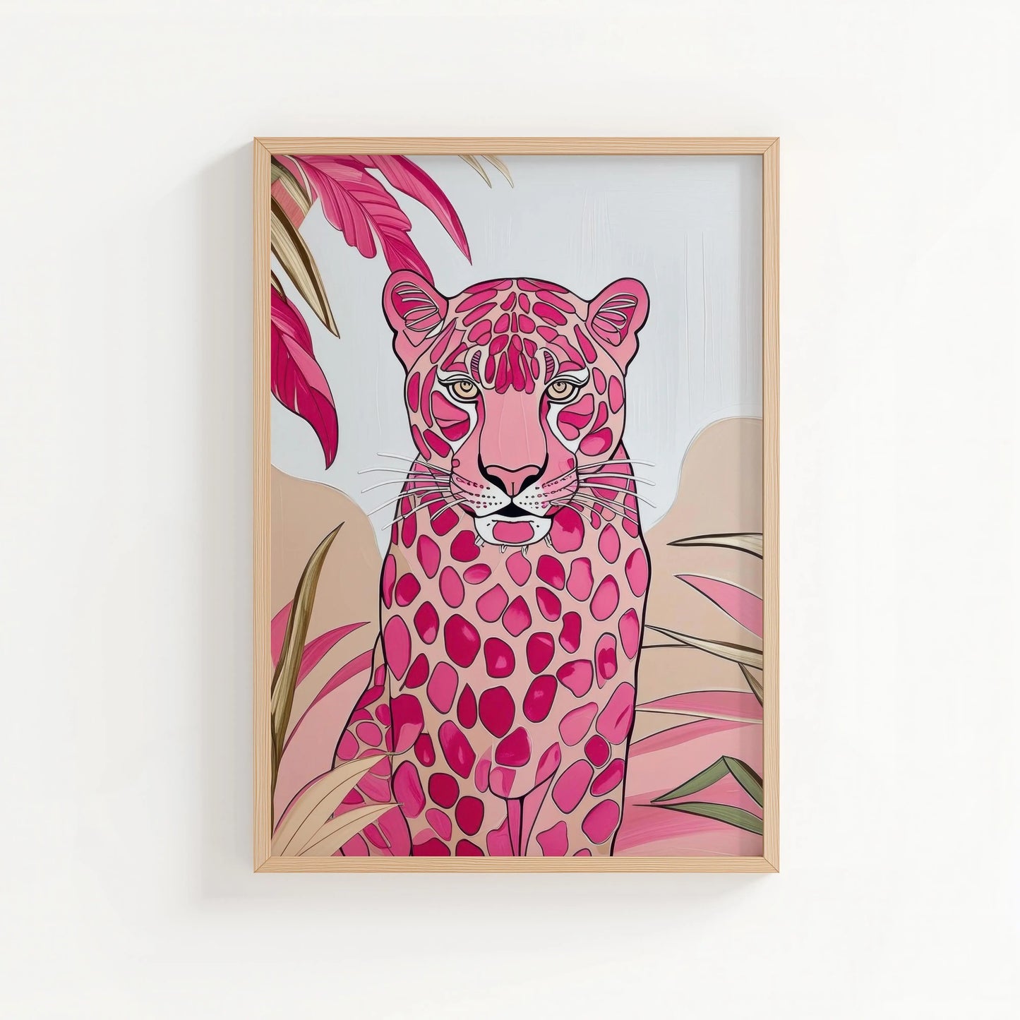 Pink Leopard Print | Cat wall art by Nine Lives Tribe