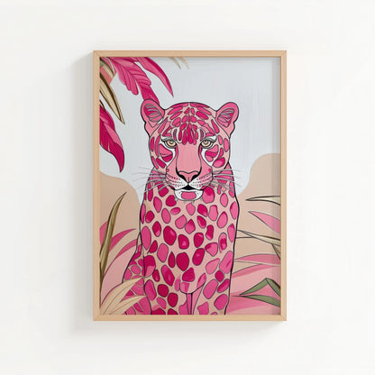 Pink Leopard Print | Cat wall art by Nine Lives Tribe