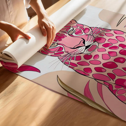 Pink Leopard Print | Cat wall art by Nine Lives Tribe