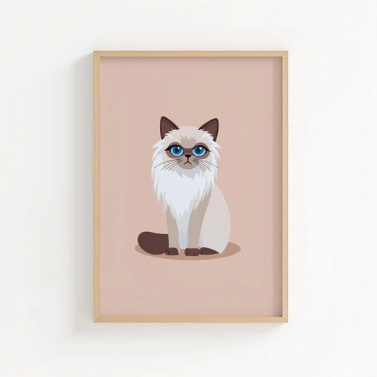 Ragdoll Cat Print | Cat wall art by Nine Lives Tribe