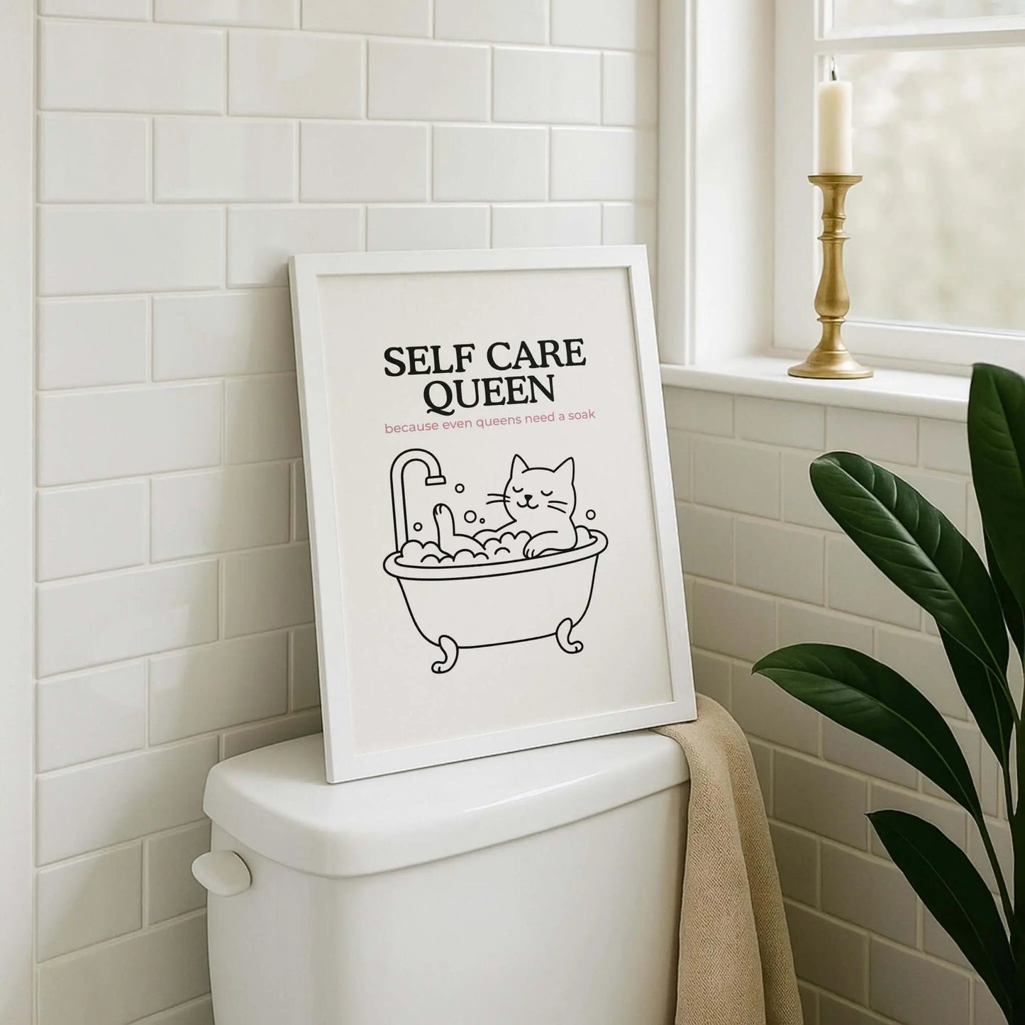 'Self Care Queen' Cat Print - Nine Lives Tribe