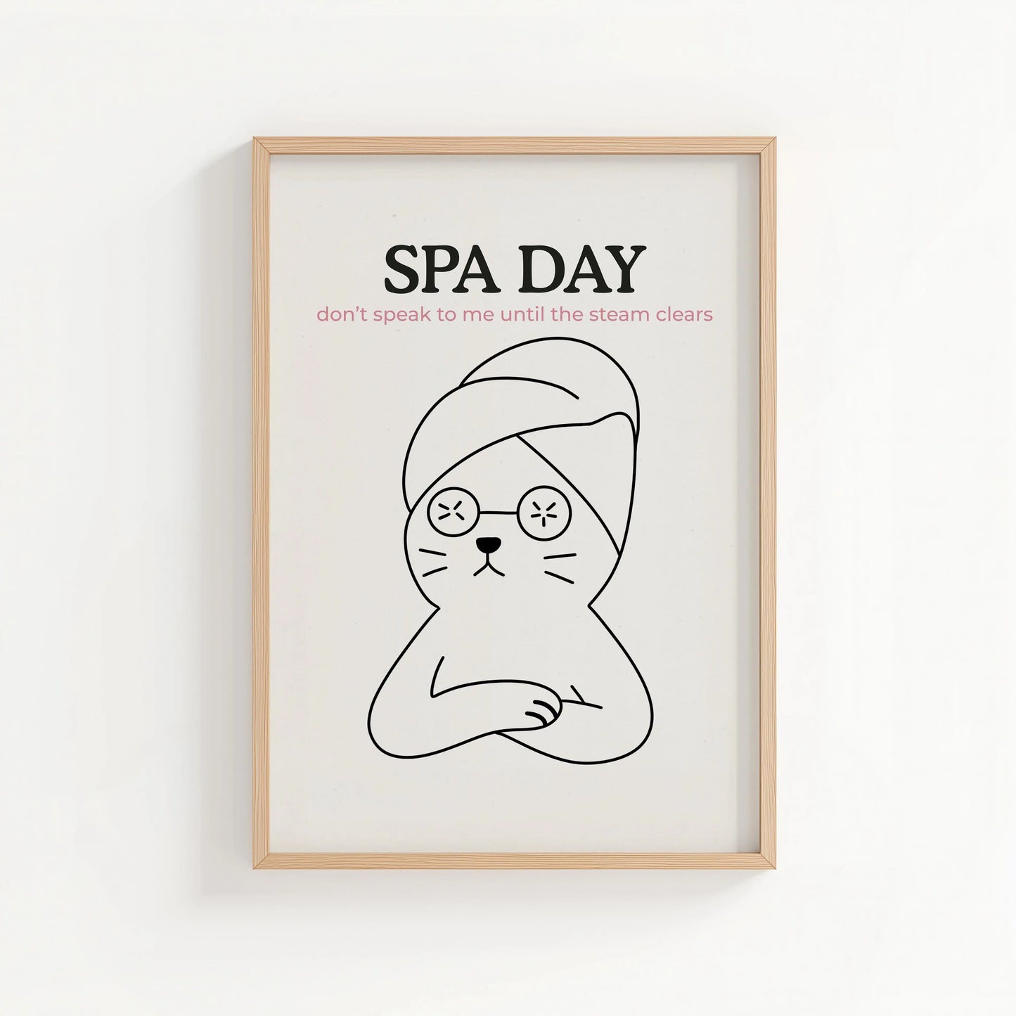 'Spa Day' Bathroom Print | Cat wall art by Nine Lives Tribe