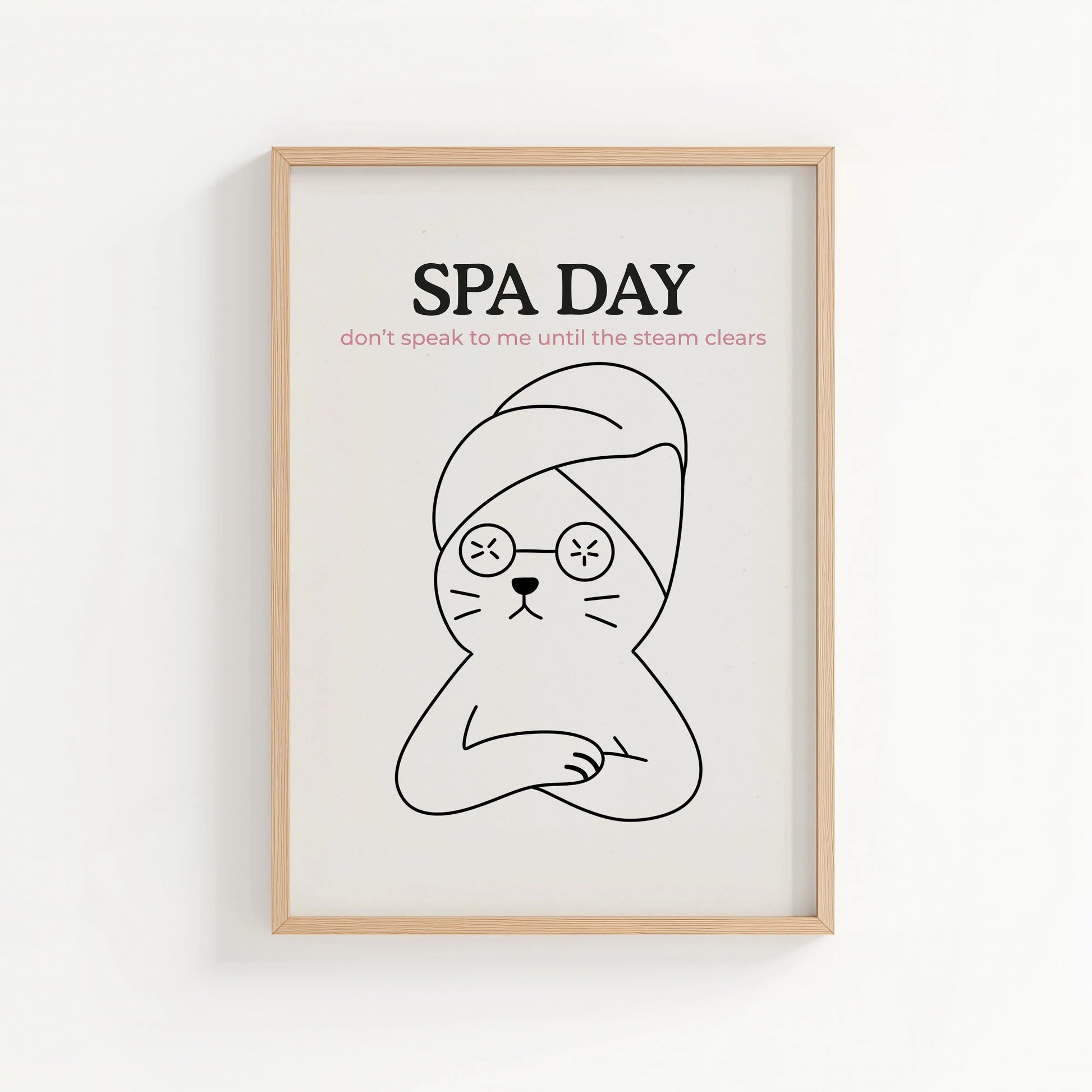 'Spa Day' Bathroom Print | Cat wall art by Nine Lives Tribe