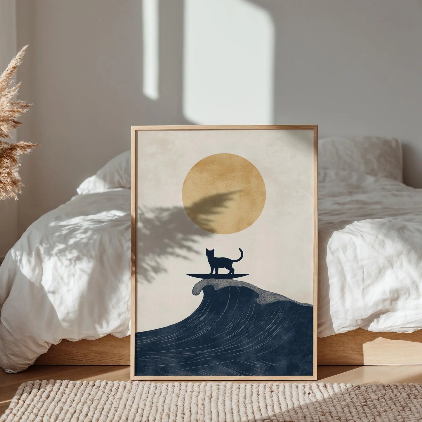 Surf’s Up Cat Art Print | Cat wall art by Nine Lives Tribe