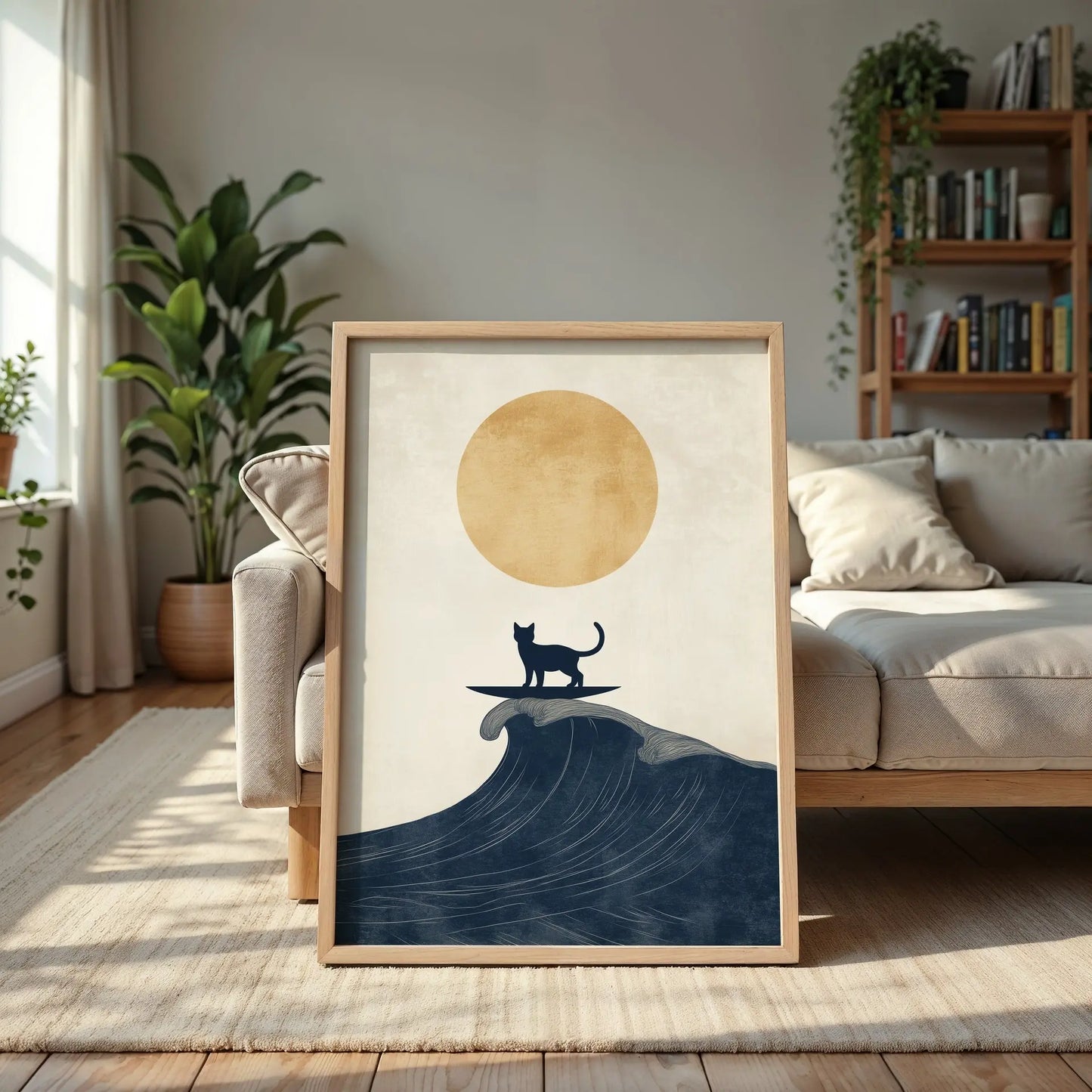 Surf’s Up Cat Art Print | Cat wall art by Nine Lives Tribe