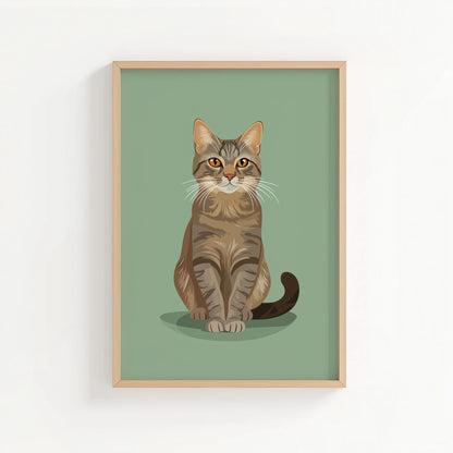 Tabby Cat Print | Cat wall art by Nine Lives Tribe
