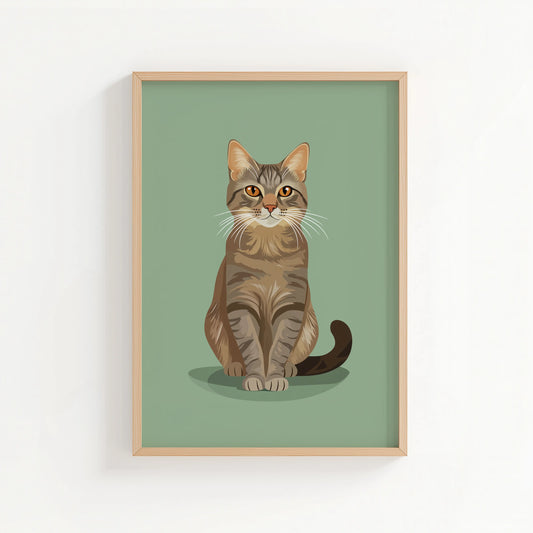 Tabby Cat Print | Cat wall art by Nine Lives Tribe