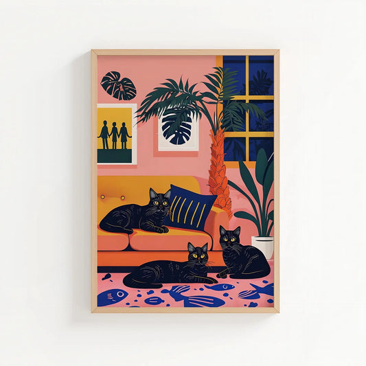 The Cat Lounge | Cat wall art by Nine Lives Tribe