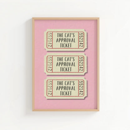 'The Cat’s Approval Ticket' Print | Cat wall art by Nine Lives Tribe