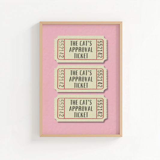 'The Cat’s Approval Ticket' Print | Cat wall art by Nine Lives Tribe