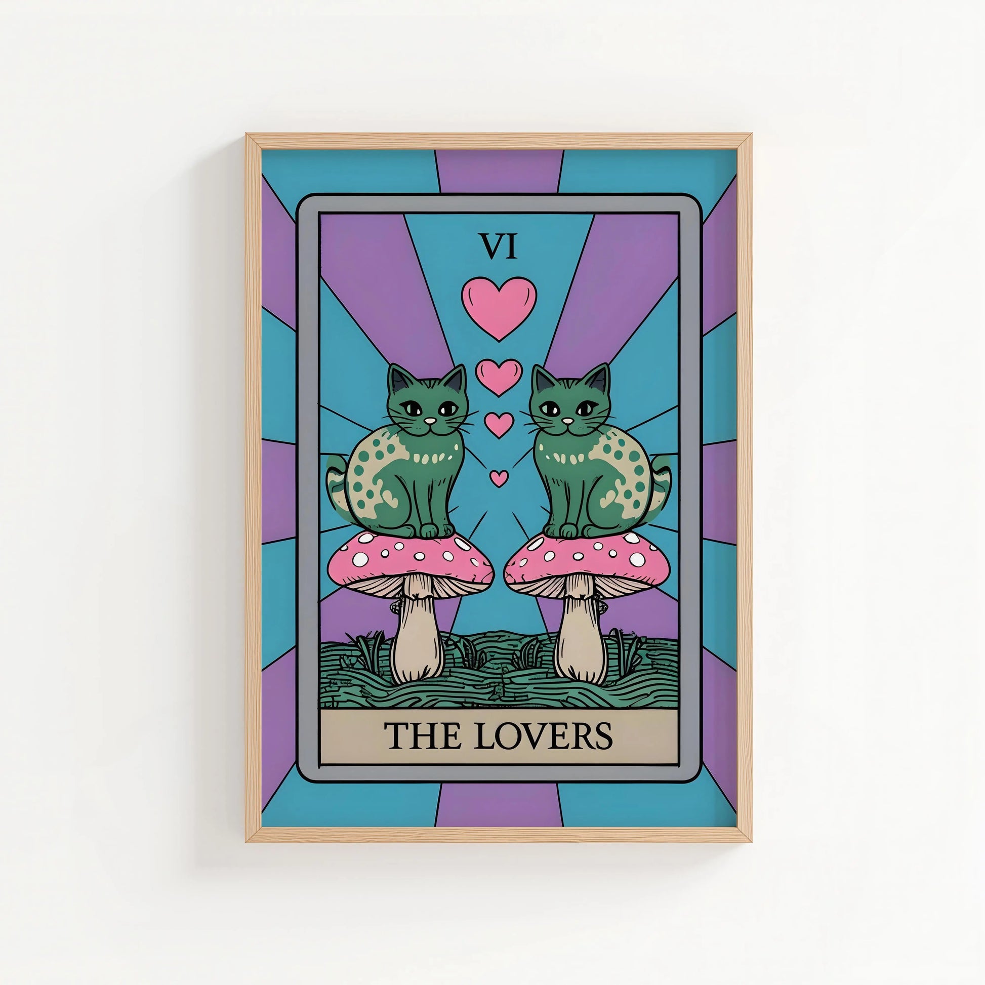 The Lovers Tarot Card Print | Cat wall art by Nine Lives Tribe