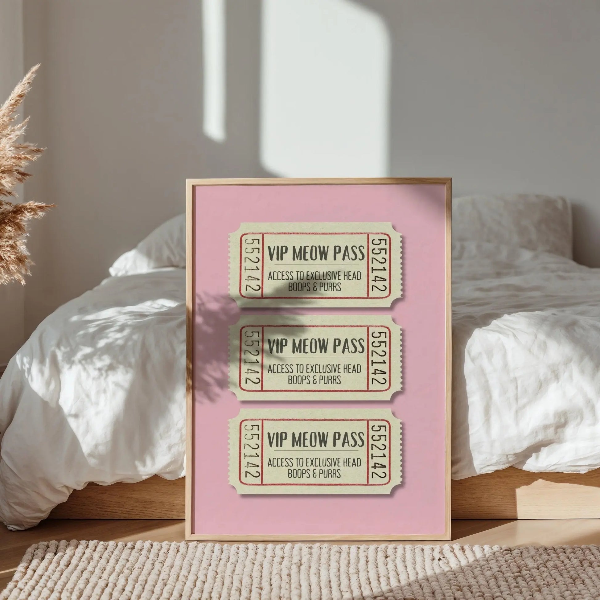 'VIP Meow Pass' Print | Cat wall art by Nine Lives Tribe