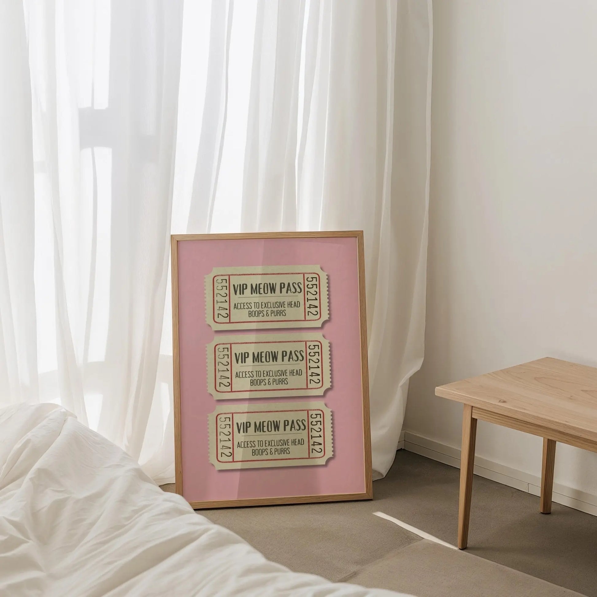 'VIP Meow Pass' Print | Cat wall art by Nine Lives Tribe