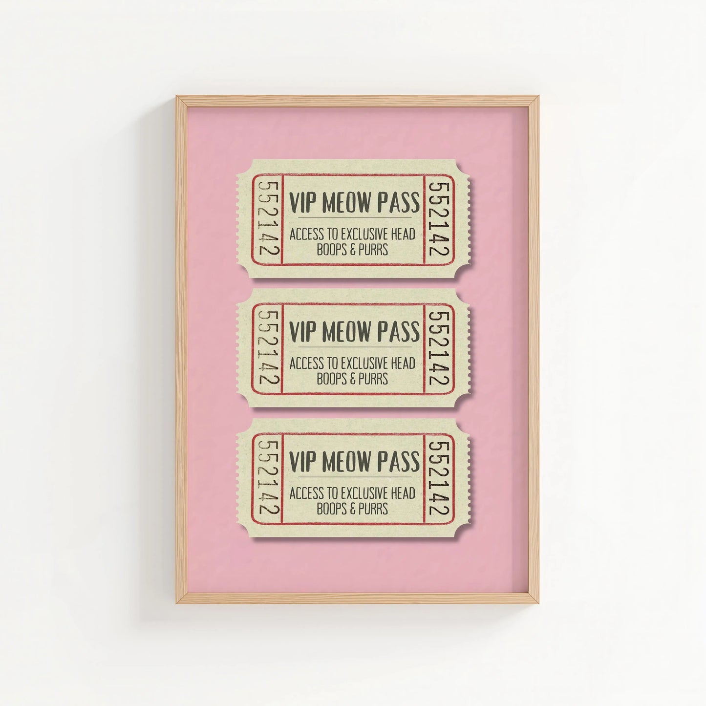 'VIP Meow Pass' Print | Cat wall art by Nine Lives Tribe