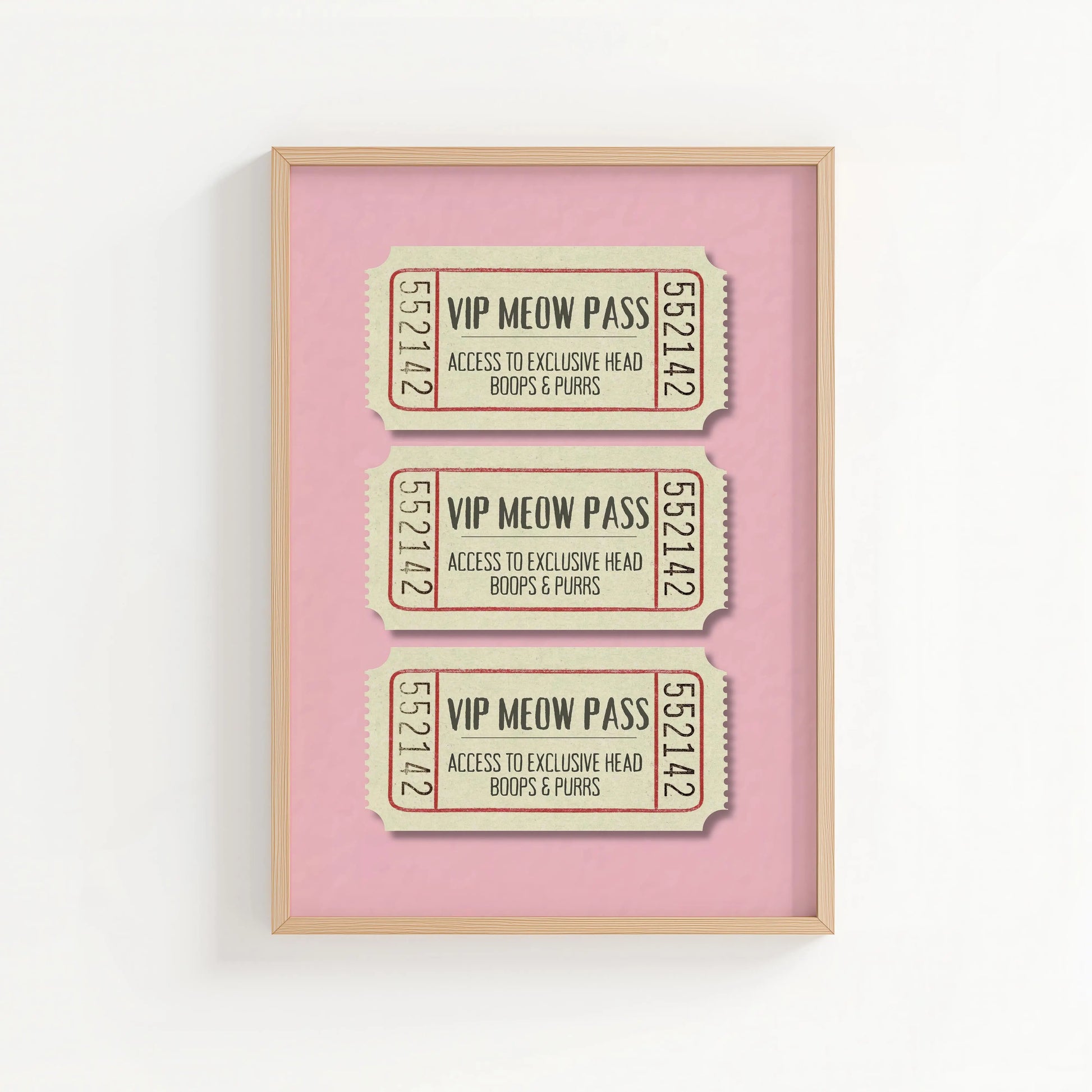 'VIP Meow Pass' Print | Cat wall art by Nine Lives Tribe