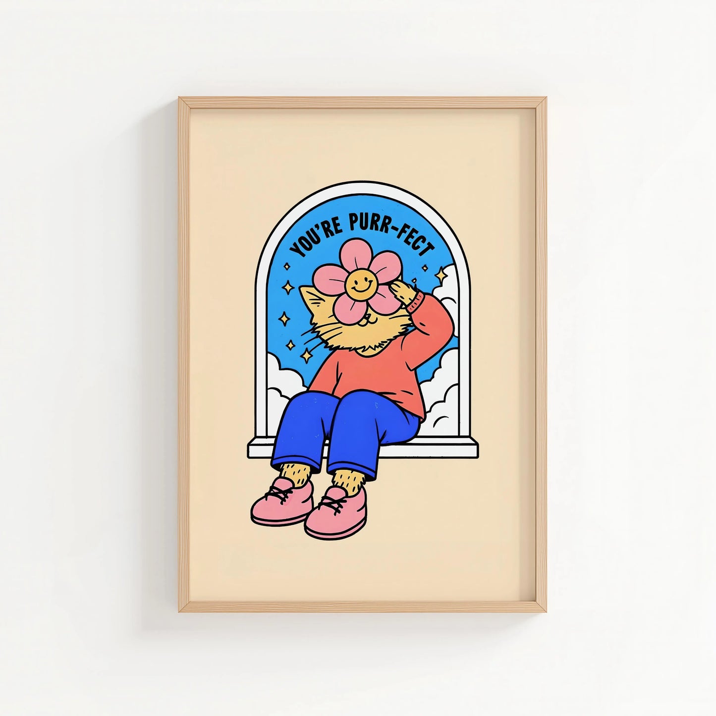 'You're Purr-fect' Print | Cat wall art by Nine Lives Tribe